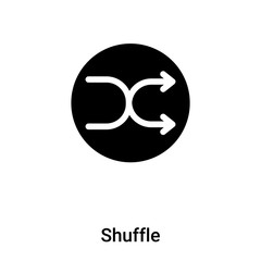 Shuffle icon vector isolated on white background, logo concept of Shuffle sign on transparent background, black filled symbol