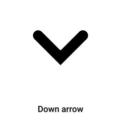 Down arrow icon vector isolated on white background, logo concept of Down arrow sign on transparent background, black filled symbol