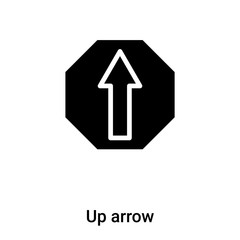 Up arrow icon vector isolated on white background, logo concept of Up arrow sign on transparent background, black filled symbol
