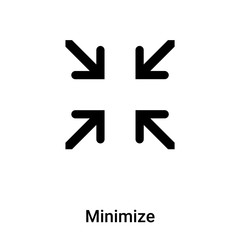 Minimize icon vector isolated on white background, logo concept of Minimize sign on transparent background, black filled symbol