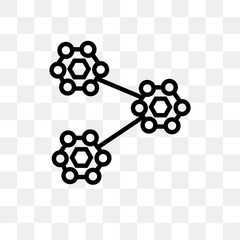 molecular structure icon on transparent background. Modern icons vector illustration. Trendy molecular structure icons