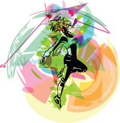 Obraz na płótnie Canvas beautiful dancing girl in movement urban culture concept