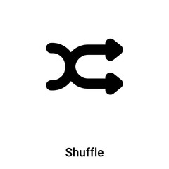 Shuffle icon vector isolated on white background, logo concept of Shuffle sign on transparent background, black filled symbol