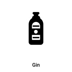 Gin icon vector isolated on white background, logo concept of Gin sign on transparent background, black filled symbol