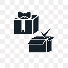 package icon on transparent background. Modern icons vector illustration. Trendy package icons