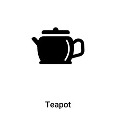 Teapot icon vector isolated on white background, logo concept of Teapot sign on transparent background, black filled symbol