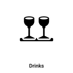 Drinks icon vector isolated on white background, logo concept of Drinks sign on transparent background, black filled symbol