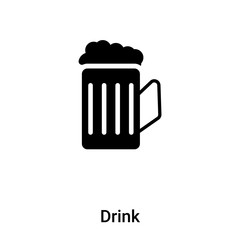 Drink icon vector isolated on white background, logo concept of Drink sign on transparent background, black filled symbol