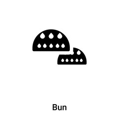 Bun icon vector isolated on white background, logo concept of Bun sign on transparent background, black filled symbol