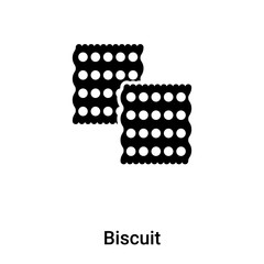 Biscuit icon vector isolated on white background, logo concept of Biscuit sign on transparent background, black filled symbol
