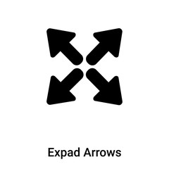 Expad Arrows icon vector isolated on white background, logo concept of Expad Arrows sign on transparent background, black filled symbol