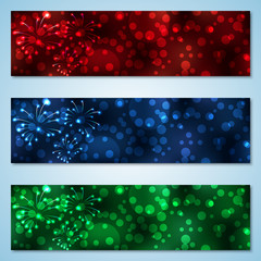 Christmas and New Year colorful vector banners collection