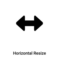 Horizontal Resize icon vector isolated on white background, logo concept of Horizontal Resize sign on transparent background, black filled symbol