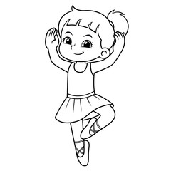 Ballerina Girl Practicing Ballet BW