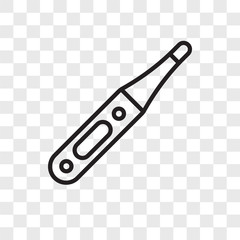 thermometer icons isolated on transparent background. Modern and editable thermometer icon. Simple icon vector illustration.