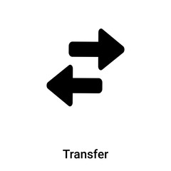 Transfer icon vector isolated on white background, logo concept of Transfer sign on transparent background, black filled symbol