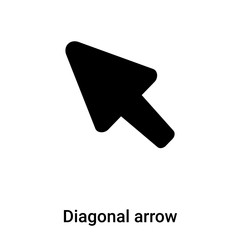 Diagonal arrow icon vector isolated on white background, logo concept of Diagonal arrow sign on transparent background, black filled symbol
