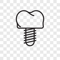 implants icons isolated on transparent background. Modern and editable implants icon. Simple icon vector illustration.