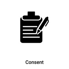 Consent icon vector isolated on white background, logo concept of Consent sign on transparent background, black filled symbol