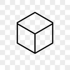 cube icon isolated on transparent background. Modern and editable cube icon. Simple icons vector illustration.