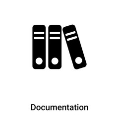 Documentation icon vector isolated on white background, logo concept of Documentation sign on transparent background, black filled symbol