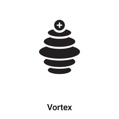 Vortex icon vector isolated on white background, logo concept of Vortex sign on transparent background, black filled symbol