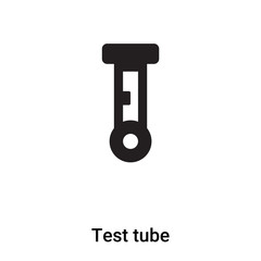 Test tube icon vector isolated on white background, logo concept of Test tube sign on transparent background, black filled symbol