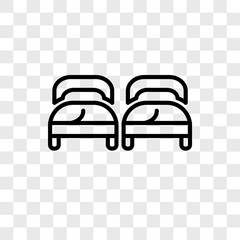 beds icons isolated on transparent background. Modern and editable beds icon. Simple icon vector illustration.