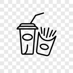 fast food icons isolated on transparent background. Modern and editable fast food icon. Simple icon vector illustration.