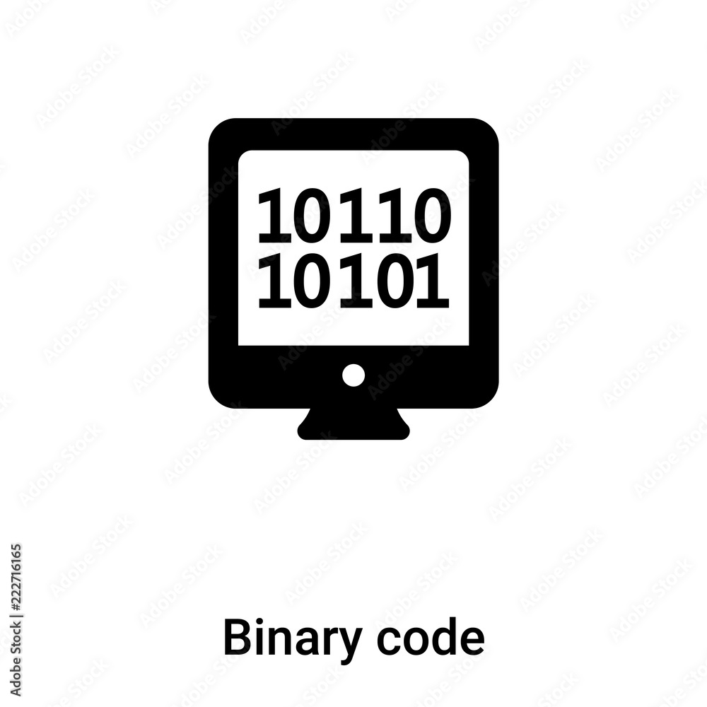 Poster binary code icon vector isolated on white background, logo concept of binary code sign on transparen