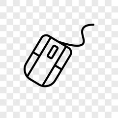 mouse icons isolated on transparent background. Modern and editable mouse icon. Simple icon vector illustration.