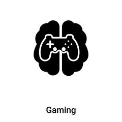 Gaming icon vector isolated on white background, logo concept of Gaming sign on transparent background, black filled symbol
