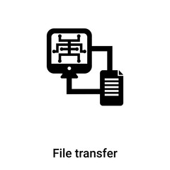 Fototapeta na wymiar File transfer icon vector isolated on white background, logo concept of File transfer sign on transparent background, black filled symbol