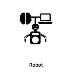 Robot icon vector isolated on white background, logo concept of Robot sign on transparent background, black filled symbol