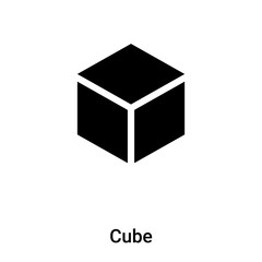 Cube icon vector isolated on white background, logo concept of Cube sign on transparent background, black filled symbol