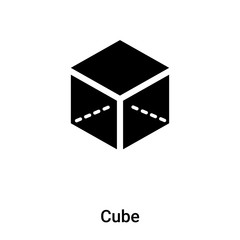 Cube icon vector isolated on white background, logo concept of Cube sign on transparent background, black filled symbol