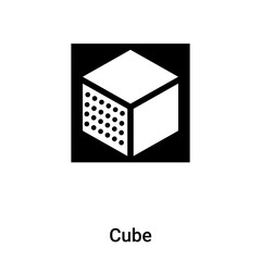 Cube icon vector isolated on white background, logo concept of Cube sign on transparent background, black filled symbol