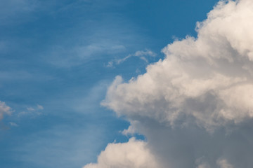 Blue sky with clouds.