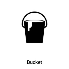 Bucket icon vector isolated on white background, logo concept of Bucket sign on transparent background, black filled symbol