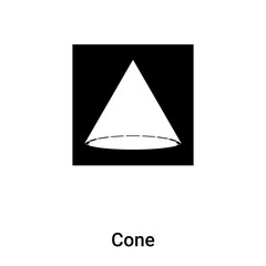 Fototapeta premium Cone icon vector isolated on white background, logo concept of Cone sign on transparent background, black filled symbol