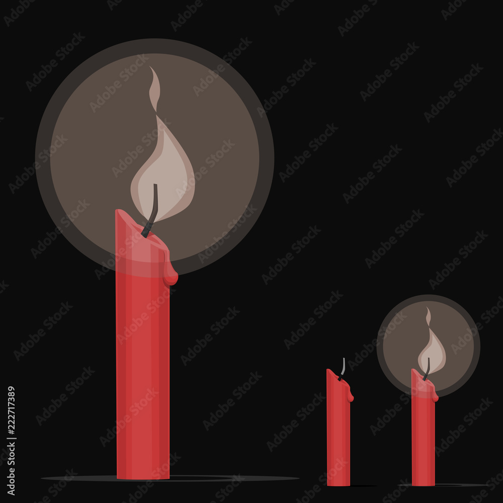 Wall mural Isolated candle on transparent background