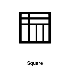 Square icon vector isolated on white background, logo concept of Square sign on transparent background, black filled symbol