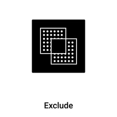 Exclude icon vector isolated on white background, logo concept of Exclude sign on transparent background, black filled symbol