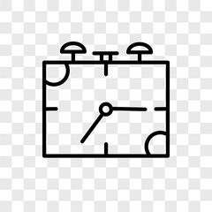 alarm clock icons isolated on transparent background. Modern and editable alarm clock icon. Simple icon vector illustration.