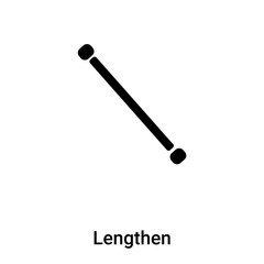 Lengthen icon vector isolated on white background, logo concept of Lengthen sign on transparent background, black filled symbol