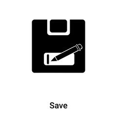Save icon vector isolated on white background, logo concept of Save sign on transparent background, black filled symbol