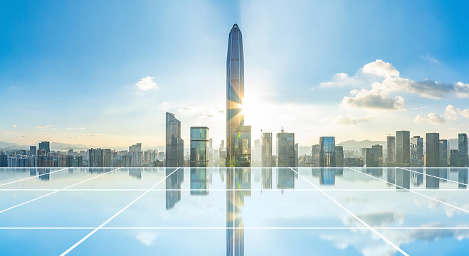 Shenzhen City Scenery and Big Data Concept