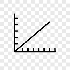 Line graph vector icon isolated on transparent background, Line graph logo design