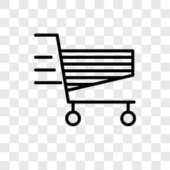 cart icons isolated on transparent background. Modern and editable cart icon. Simple icon vector illustration.