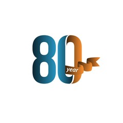 80 Year Anniversary Vector Template Design Illustration